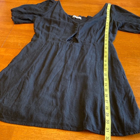 Abercrombie & Fitch Womens Size M Black Mini Smocked Back Front Cut Out Dress - Picture 12 of 13